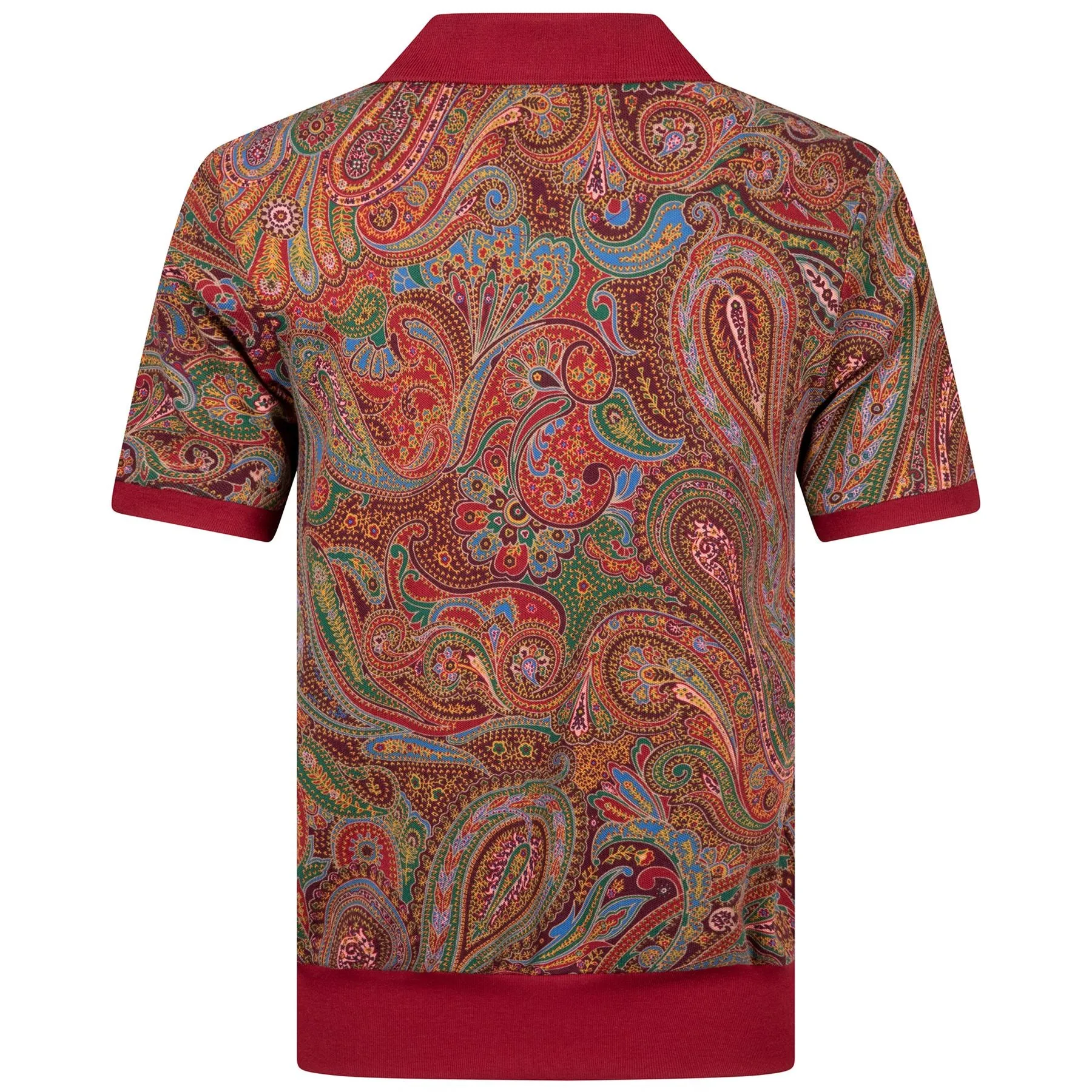 Womens Paisley Jersey Polo Shirt Ancient Madder Paisley - 2024