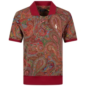 Womens Paisley Jersey Polo Shirt Ancient Madder Paisley - 2024