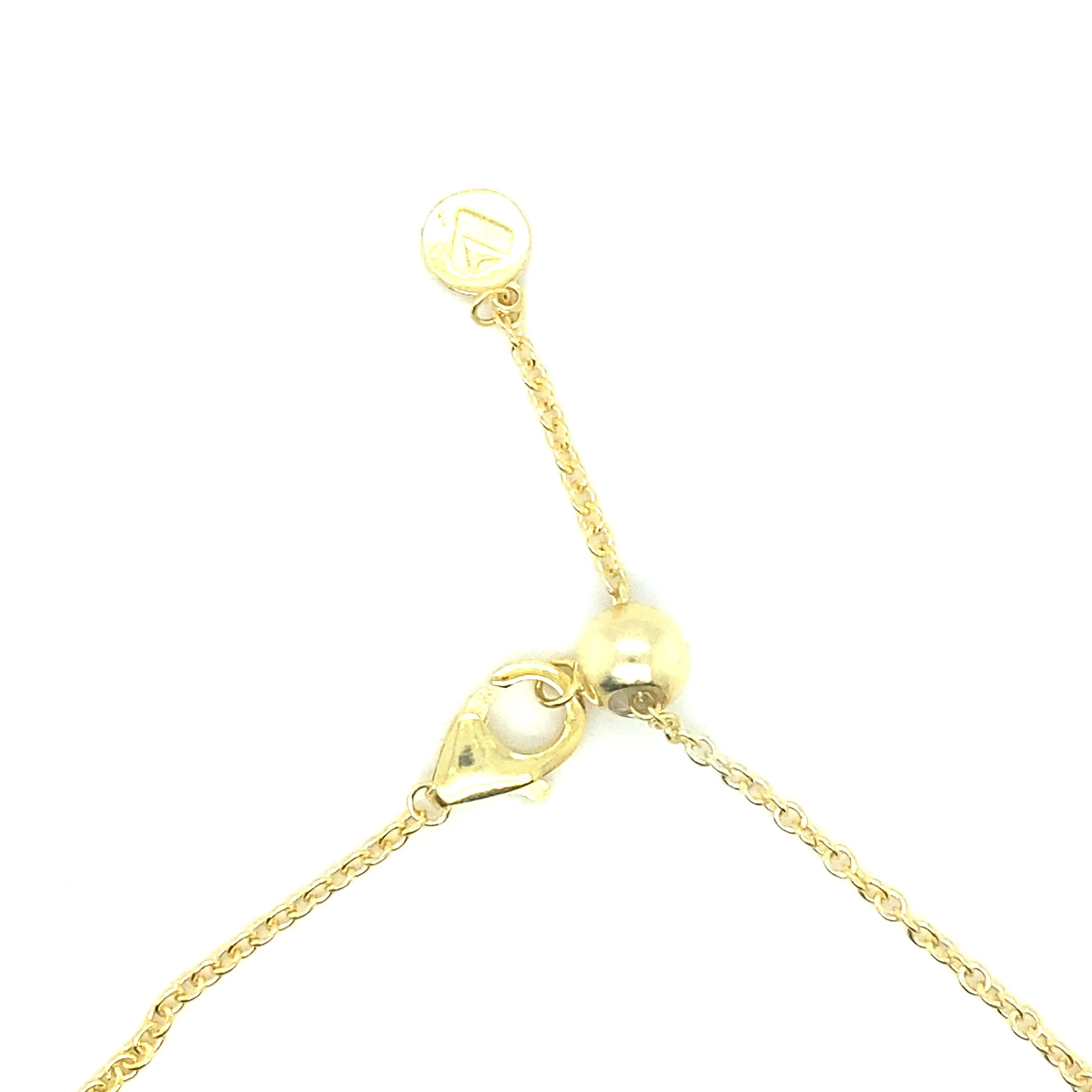 Yellow Gold Plated Solitaire Marquise Gemstone Necklace