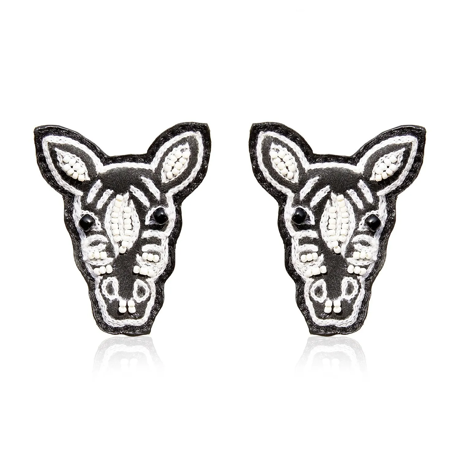 Zebra Embroidered Earring